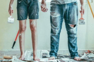 Couple Painting Together