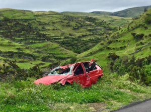 Crashed Car In Field