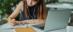 High School Girl Studying